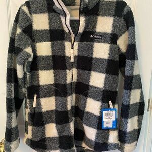 Columbia Black and White Checkered Fleece Jacket